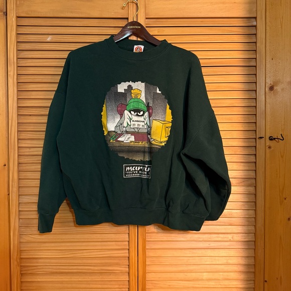 Looney Tunes Mania Sweaters - Vintage Looney Tunes 1997 Dark Green Graphic Crewneck XXL